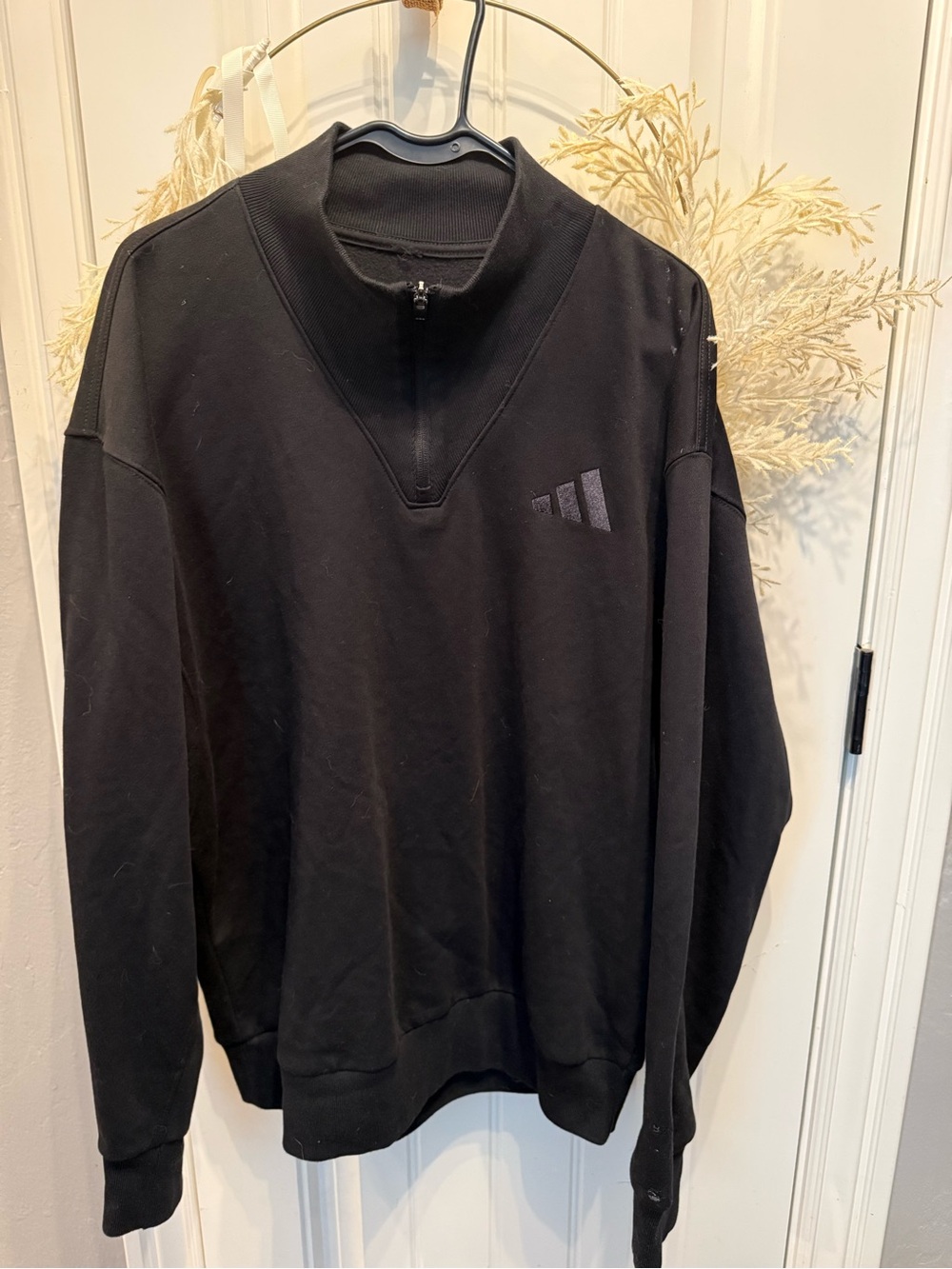 adidas Men’s Black Half-Zip Pullover Sweatshirt